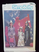 Simplicity 6672 Adults Boys & Girls Devil, Princess Harry Potter Wizard Statue Of Liberty Halloween Costume Sewing Pattern