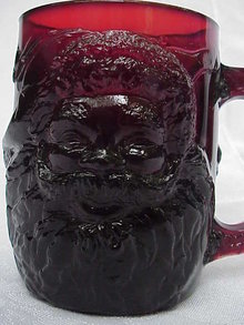 Ruby Red Santa Claus & Holly Berry Christmas Mug