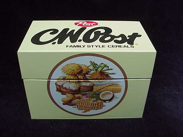 Vintage Advertising C.W. Post Metal Recipe Box