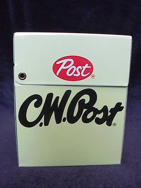 Vintage Advertising C.W. Post Metal Recipe Box