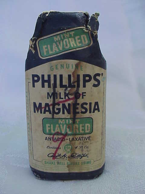 Phillips Milk of Magnesia Cobalt Blue Bottle - New Old Stock
