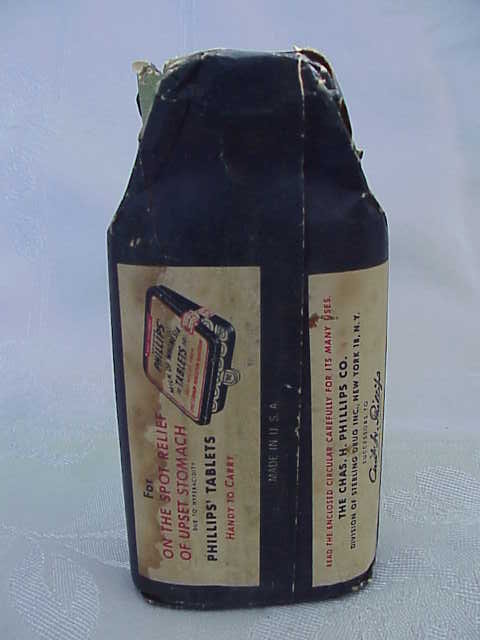 Phillips Milk of Magnesia Cobalt Blue Bottle - New Old Stock