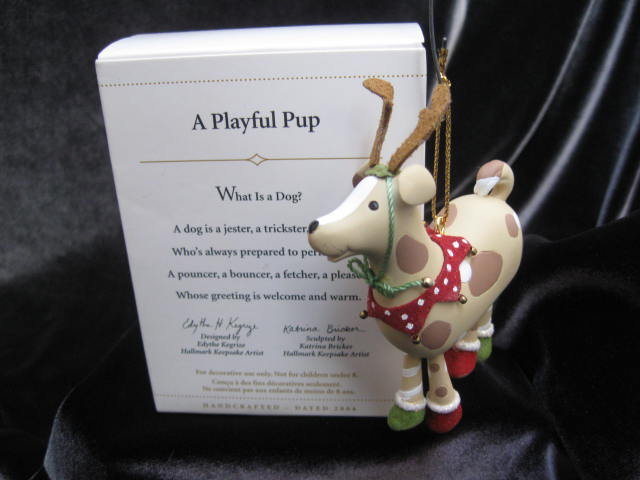 Hallmark 2006 A PLAYFUL PUP or Puppy Dog Christmas Tree Ornament Special Dog