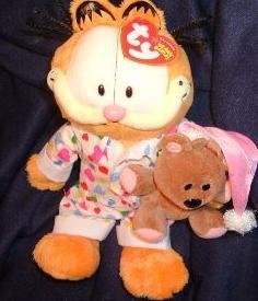 TY Beanie Baby GOODNIGHT GARFIELD With Pooky Teddy Bear Beanie Babies Retired