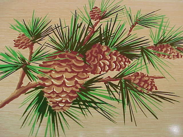 4 Metal Serving Trays Pine Cone Design - 6 Sets Available