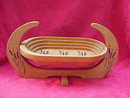 Oval Wood Hand Painted Cattail Bread Basket