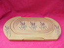 Oval Wood Hand Painted Cattail Bread Basket