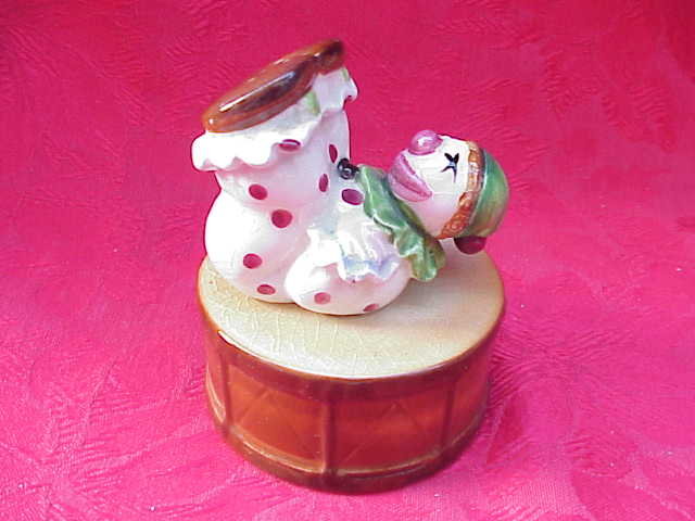Vintage Stacker Clown & Drum Salt & Pepper Shakers
