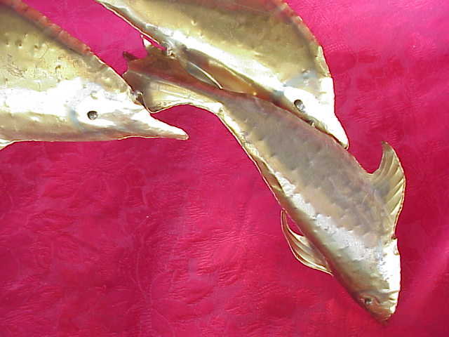 Handmade Brass Flying Dolphins Porpoise Wall Hanging