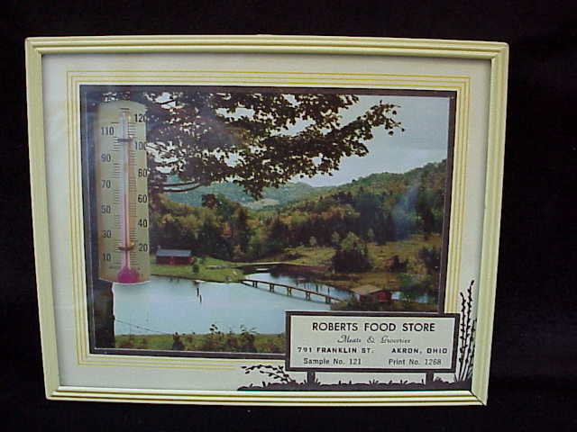 Vintage Salesman's Sample 1957 Advertising Thermometer Print Calendar Grocery Store