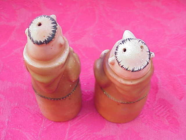 Vintage Singing & Drinking Monks Bisque Salt & Pepper Shakers