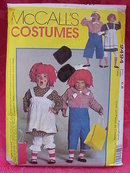 McCall's 9494 Child's Raggedy Ann & Andy Halloween Costume Sewing Pattern Size 6 - 8