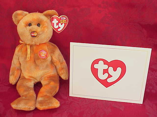 Ty Master Card Mastercard MC II Beanie Baby Bear MC II With HAPPY ANNIVERSARY Thank You Card