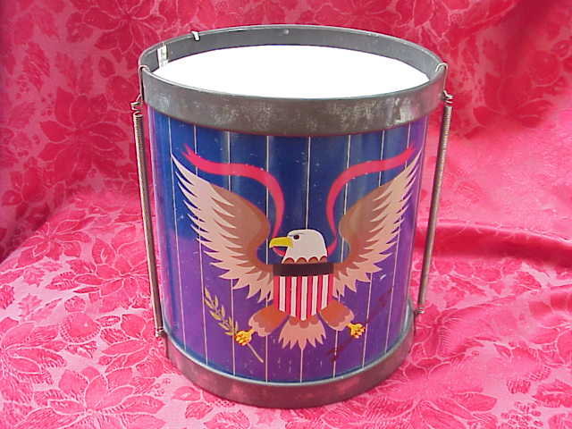 Vintage Chein Metal Toy Patriotic Eagle Drum Chein Toy Drum