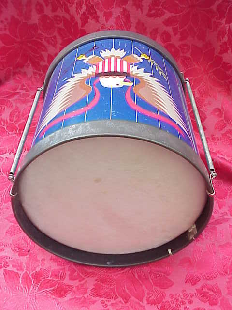 Vintage Chein Metal Toy Patriotic Eagle Drum Chein Toy Drum