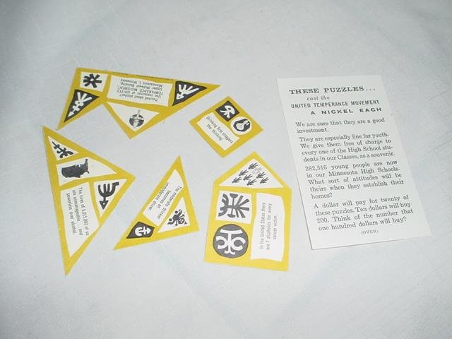 United Temperance Movement 5 Piece Rebus Paper Puzzle AA