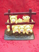 Five Little Pigs On The Fence Doorstop Door Stop