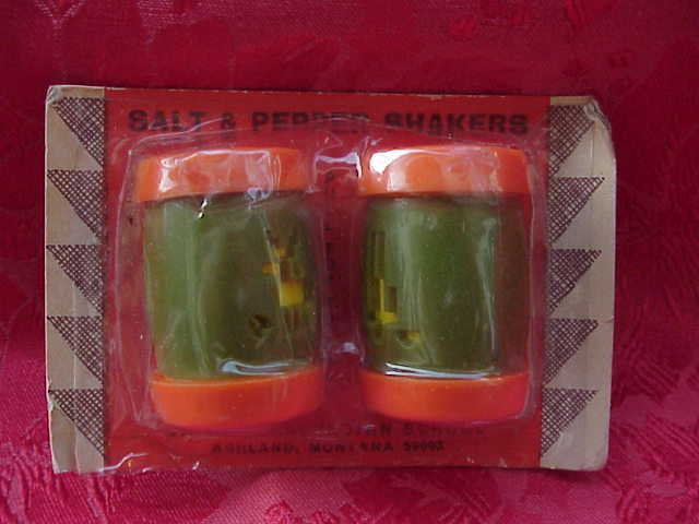 Vintage Indian & Deer Salt & Pepper Shakers In Original Package Saint Labre