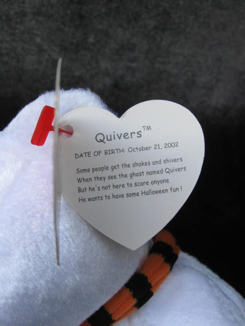 Retired Ty Quivers The Halloween Ghost Beanie Baby Mint With Mint Tags