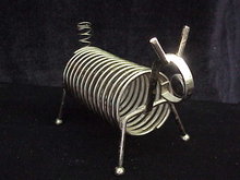 Vintage Wire Metal Dog Letter / Mail or Bills & Pen Holder