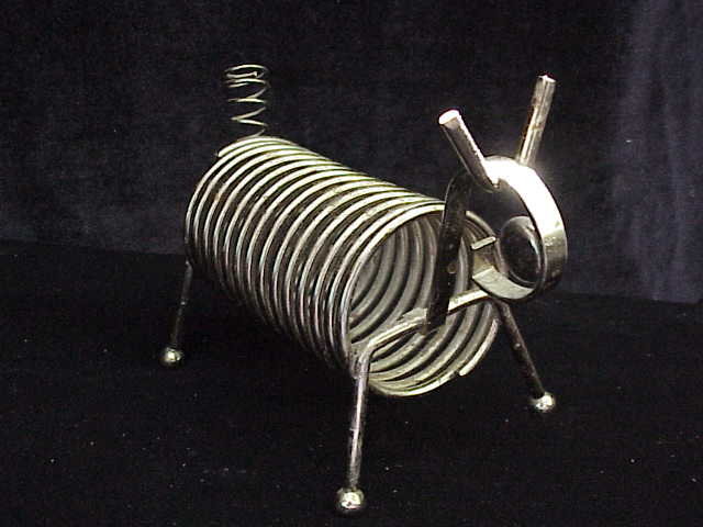 Vintage Wire Metal Dog Letter / Mail or Bills & Pen Holder