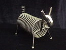 Vintage Wire Metal Dog Letter / Mail or Bills & Pen Holder
