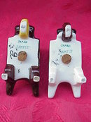 Vintage Tulip Wheelbarrow Salt & Pepper Shakers Salesman Sample