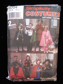 Simplicity 8004 Child's Witch Dracula Robin Hood Princess Devil Grim Reaper Snow White Halloween Costume Sewing Pattern