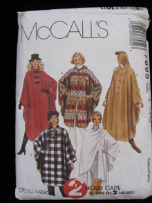 McCall's Misses' Cape 2 Hour Cape Sewing Pattern Size Large & Extra Large
