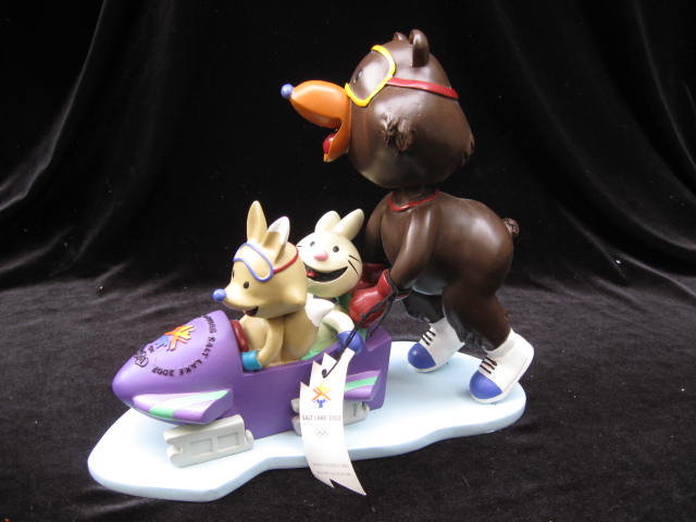 Coal, Copper & Powder Bobsled Team Salt Lake City XIX Olympics Mascot Bobble Head Figurine