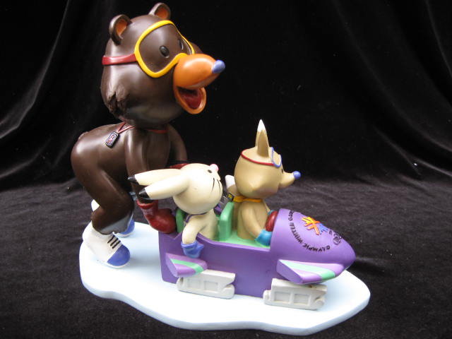 Coal, Copper & Powder Bobsled Team Salt Lake City XIX Olympics Mascot Bobble Head Figurine