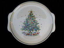 Vintage Salem CHRISTMAS EVE Porcelain Plate Platter With Tree & Train Plate by Victor Schreckengost