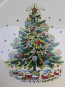 Vintage Salem CHRISTMAS EVE Porcelain Plate Platter With Tree & Train Plate by Victor Schreckengost