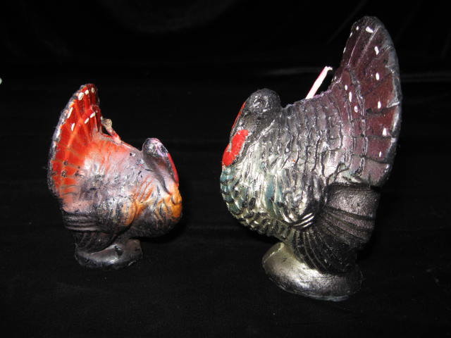 2 Vintage Gurley Fall & Thanksgiving Turkey Candles