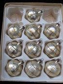 10 Kurt Adler Santa's World Gold & Silver Czechoslovakia Glass Christmas Tree Ornaments In Original Box