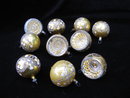 10 Kurt Adler Santa's World Gold Czechoslovakia Some Triple Indent Glass Christmas Tree Ornaments In Original Box