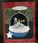 Hallmark 1997 Snoopy Plays Santa Magic Movement Christmas Tree Ornament