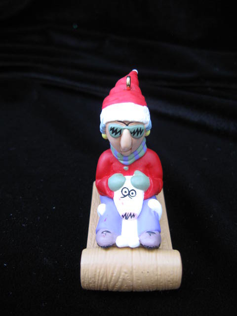 Hallmark 1998 Maxine & Floyd On Sled Christmas Tree Ornament