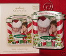 Hallmark 2008 Sitting Sittin' On Santa's Lap Recordable Message Photo Holder Christmas Tree Ornament