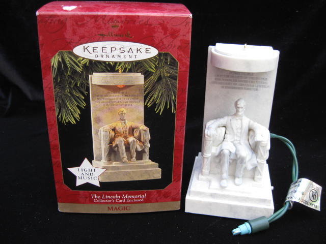 Hallmark 1997 The Lincoln Memorial Magic Light & Sound Christmas Tree Ornament