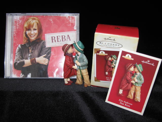 Hallmark 2005 The Kiss Ornament & 2008 Reba McEntire Love Revival Songs Valentine's Day 2 Hallmark Items See Both Pictures