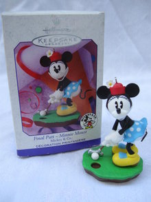 Hallmark 1999 Final Putt Minnie Mouse Mickey & Co. Christmas Tree Golf Golfing Ornament