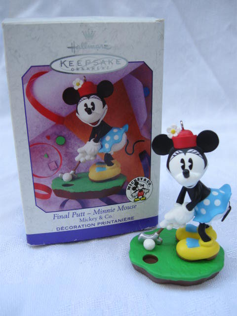 Hallmark 1999 Final Putt Minnie Mouse Mickey & Co. Christmas Tree Golf Golfing Ornament