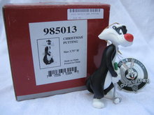 Goebel Looney Tunes 1999 Christmas Putting Sylvester The Cat Golf Christmas Tree Ornament