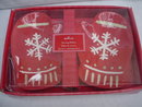 Hallmark Set of 2 Christmas Ceramic Red Snowflake Mittens Serving Canape Plates Dishes Bowls Hostess Gift
