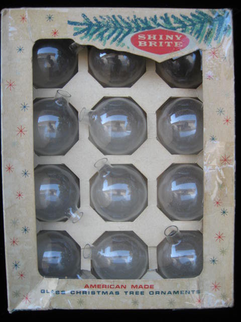 12 Shiny Brite Clear Glass Craft Wedding Party Personalize Christmas Ornaments 1 Dozen Shiny Brite Ornaments