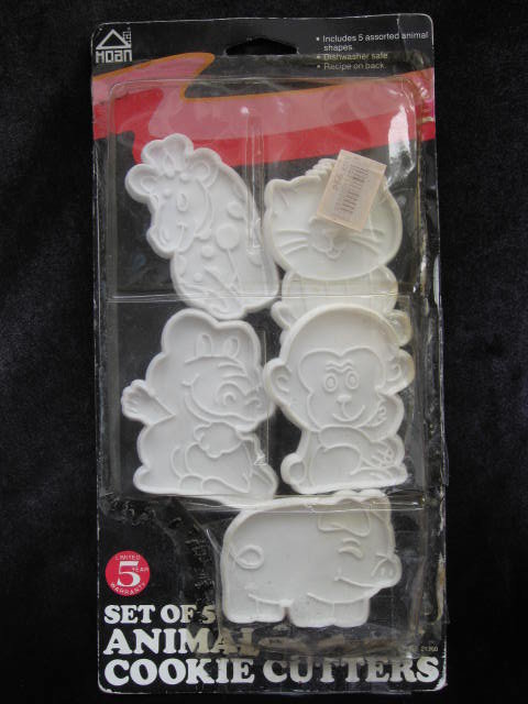 New Vintage Set of 5 Hoan Circus Animals Cookie Cutters in Original Package