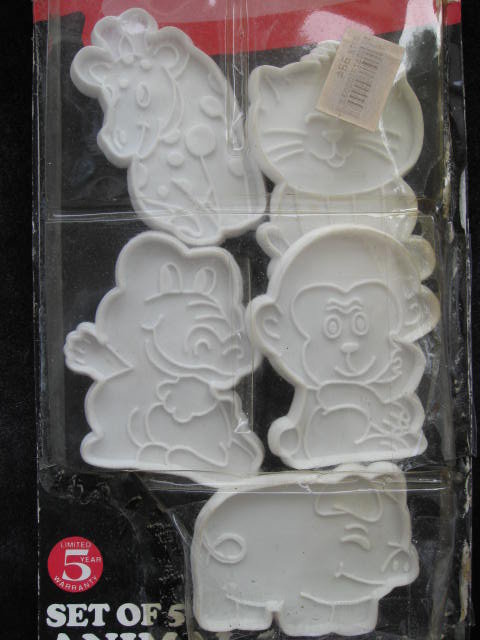 New Vintage Set of 5 Hoan Circus Animals Cookie Cutters in Original Package