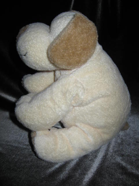 Ty Plopper The Tan & Brown Puppy Dog Pluffie Plush