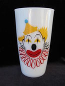 Vintage Hazel Atlas Milk Glass Clown Tumbler